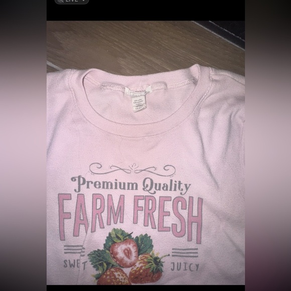 FULL TILT Fresh Strawberries Womens Baby Tee" from Tillys pink size L - Picture 3 of 9